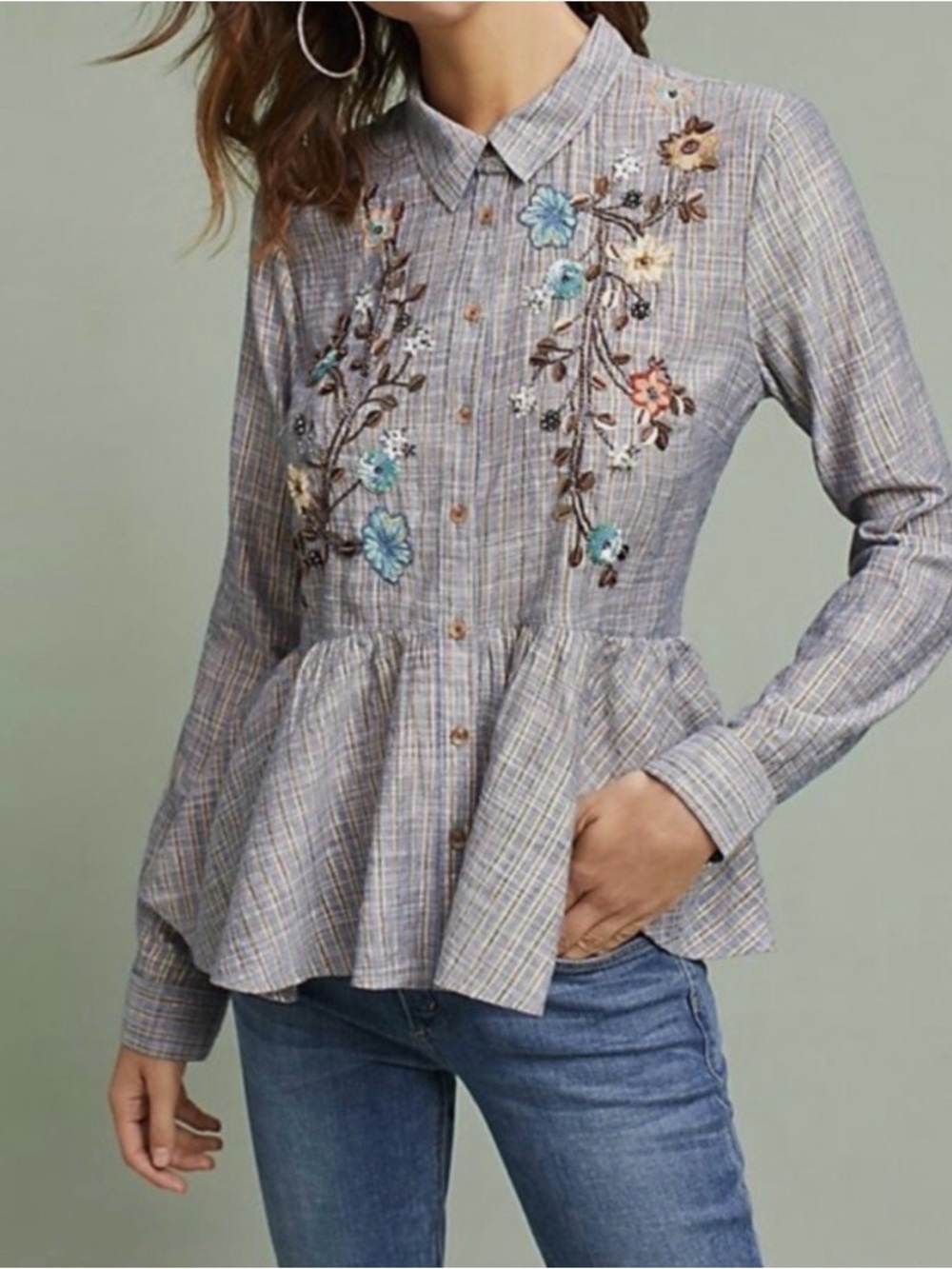 HD in Paris 97% Cotton Blue and Gold Striped Shirt